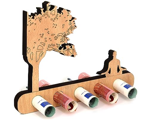 Giftota - Originelle Geburtstag Geldgeschenk Holz - Geschenk für Yoga-Liebhaber, Yoga-Kurs - Yoga Geldgeschenk - Geschenke aus Holz - Geschenke Geldgeschenk für Frauen & Männer