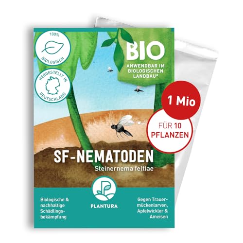 Plantura SF-Nematoden gegen Trauermücken, zum Gießen, hochwirksam & biologisch, Nützlinge aus Deutschland, 1 Mio für 1 m²/ ca. 10 Pflanzen