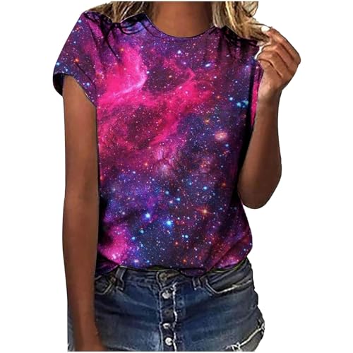 Galaxy Pullover, Stillpullover Damen, Pailletten Shirt Damen, Weltall Kostüm Damen, Glitzershirt Frauen, Ausgefallene Oberteile Damen, Glitzer Leggings Damen, T-Shirt Teenager Mädchen,