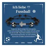 BOCHOI Kreuz Armband Fußball Geschenk Jungen Fußball Armband Inspirierende Geschenk Naturstein Fußball Armband für Sohn, Enkel, Neffe, Bruder Bracciale DE