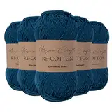 Utopia Crafts Re-Cotton Strickgarn, 5 x 100 g (Blauwal)