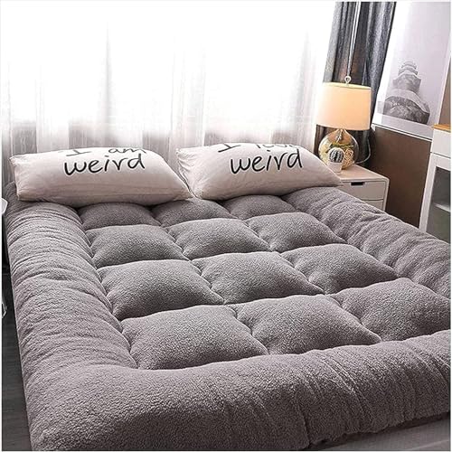 収納マスター Verdickte Boden-Futon-Matratze, japanische Full-Queen-Futon-Matratze, Faltbare Matratze, Standard-Futon-Matratze in voller Größe, für Schüler im Schulwohnheim(Grey B,Full)