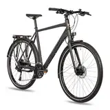 Airtracks 28 Zoll Herren XXL Trekking Fahrrad Reinforced bis150 kg City Bike TR.2880-C Trekkingrad 2x10 Gang New Shimano CUES RD-U6020-10 Shadow - 60cm (Körpergröße 185-195cm)