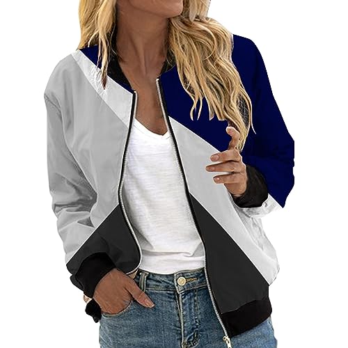 Damenstrickjacken für Sommer Sale, Sommerjacke Damen, Bomberjacke Damen Blumenmuster Coat Sommer Blouson Frühling Herbst Jacket Sommerjacke Kurz Outwear College Jacke Leichte Bomberjacke Damen