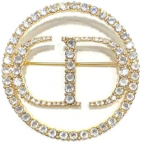 CD Strass Monogramm Brosche Anstecknadel Monogramm Strass Brosche Anstecknadel Damen Kristall Brosche Rund Strass Brosche Anstecknadel Luxus Schmuck Geschenk