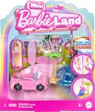 Barbie Mini BarbieLand Puppen- und Spielzeugfahrzeugset, ca. 3,8 cm große Puppe und Strandcabrio mit Farbwechsel, Strandzubehör, JCR35