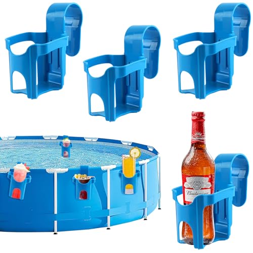 FePen Getränkehalter Pool 4 Stück, Pool Getränkehalter Blau, Pool Becherhalter aus Kunststoff, Multifunktionaler Poolzubehör, Wird in Schwimmbädern zum Abstellen von Getränken verwendet