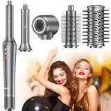 5 in 1 Airstyler, Ion Föhn, Multistyler Heissluftbürste, 110000 U/Min mit 32 MM Lockenstab Automatisch, Straightener für Locken, Glätten, 300 Million Ionens, Volumisieren, Geschenkidee