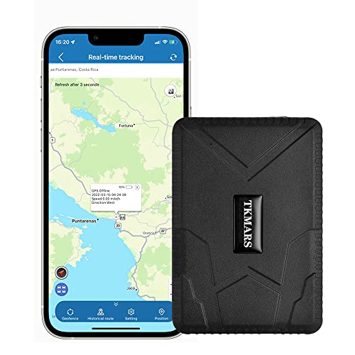 TKMARS TK915 GPS-Tracker für Auto, 10000 mAh Akku, magnetischer GPS-Sender, funktioniert über SMS/APP/Webplattform ohne ABO, geeignet für Pkw/LKW/Flotten