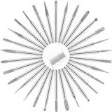 30 Pcs Diamant Schleifstift 3mm, 150 Grit Bohrer Schleifstift, Diamantfräser-Set Hartmetall Schleifstift, Diamantfräser Schleifen für Glas Edelstein Zum Schleifen Polieren Gravieren