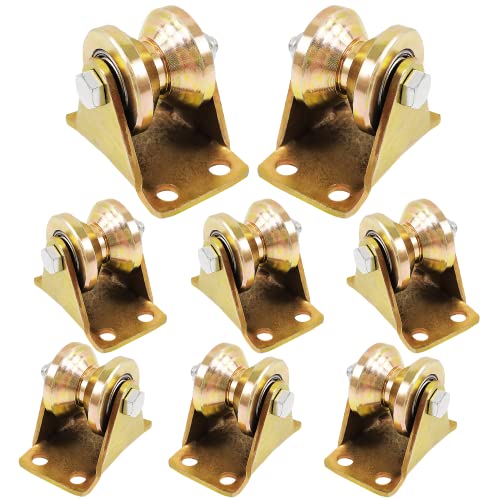 8 Stück Umlenkrollen für Seile, V-Nut-Stahl-Lenkrolle, Seilrollen, Schwerlastrollen, Umlenkrolle Stahlseil für Wäscheleine, Flaschenzugsystem, Industriemaschinen, Rolltore, Umlenkrolle Seil