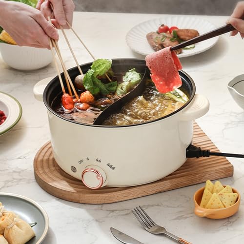 2 Seiten Hot Pot Elektrisch 3.5L Elektrischer Kochtopf 1000W Drei Leistungsanpassungen Antihaft Multifunktionale Bratpfanne Schneller Suppentopf für Braten Ramen Fondue Suppe