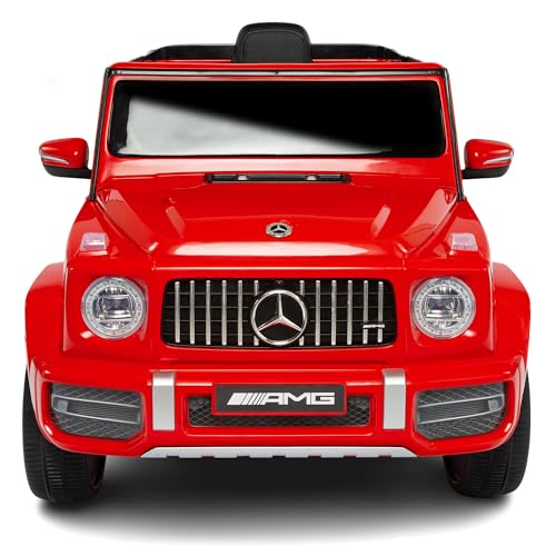 Babycar Mercedes G63 Sportversion AMG (rot) Elektroauto für Kinder Offiziell mit Lizenz 12 Volt Batterie mit Fernbedienung 2,4 GHz Türen mit MP3
