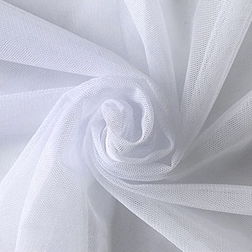 160cm x 5m Tüll Stoff Tüllband Tüll Dekostoff für Hochzeit Geburtstag Weihnachten Fest Kommunion Party Deko,Nähen von Brautschleiern Hochzeitskleid Tischläufer Tutu Röcken Geschenk-Schleife, Weiß