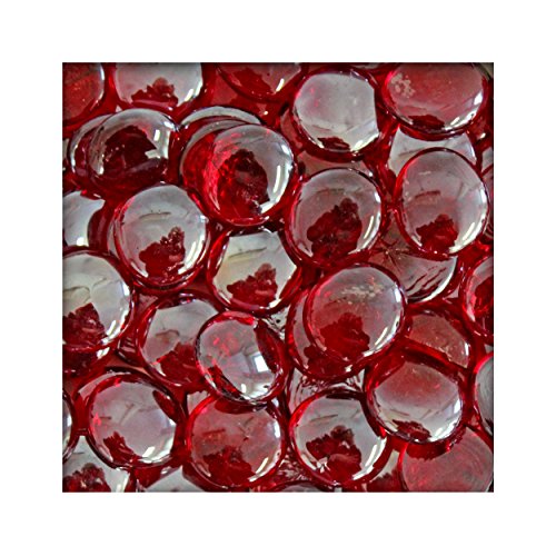 Kieskönig 1 kg Glasnuggets Glassteine Muggelsteine Mosaiksteine Tischdeko 25-30 mm Rot irisierend