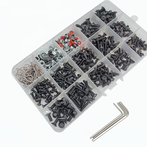 YijiaLink 500-Stück Universal RC Auto Schraubensatz Schrauben Sortiment Set Hardware Fasteners Kompatibel mit Axial Redcat HPI Arrma Losi 1/8 1/10 1/12 1/16 Scale RC Cars Trucks Crawler