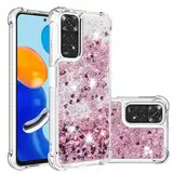 Nadoli Glitzer Treibsand Hülle für Xiaomi Redmi Note 12 Pro 4G,Silikon Stoßfest Handyhülle Transparent TPU Bumper Schutzhülle Flüssig Durchsichtig Quicksand Case