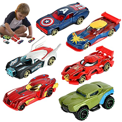 YISKY Auto Spielzeug Set, 6 Stück Mini Auto Spielzeug, Mini Auto Set Rennauto, Mini Autos Kinder, Mini Die Cast Spielzeugautos Set, Kinderspielzeug Fahrzeuge für 3-12 Jahre Jungen Mädchen Kinder