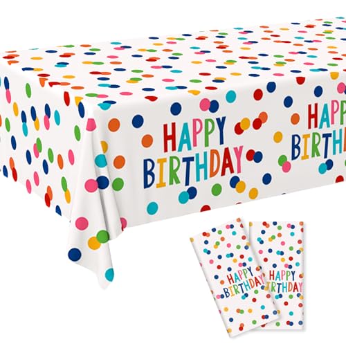 Tischdecke Kindergeburtstag, Tischdecke Geburtstag Party Tischdecke Geburtstagstischdecke Plastik Happy Birthday Tischdecke für Kinder Jungen Mädchen 137 X 274cm