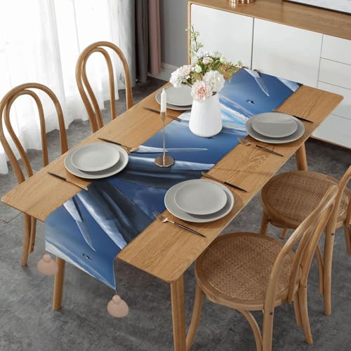 ESNAIUVCD Tischläufer mit Flugzeug-Jets-Druck, saisonale Küche, Esstisch, Dekoration für Zuhause, Party, 36 x 152 cm