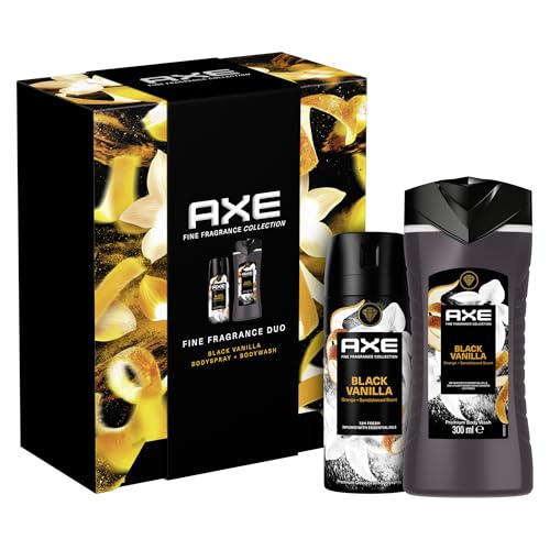 Axe Fine Fragrance Collection Geschenkset Black Vanilla Pflegeset mit Deodorant und Duschgel (150 ml + 300 ml)