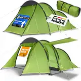 trailvista® Zelt 4 Personen - Familienzelt mit Vorzelt - Campingzelt für 4 Personen wasserdicht mit 3000mm Wassersäule - Camping-Zelte, Outdoor Camping Tunnelzelt