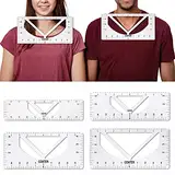 Tiardey T-Shirt Ausrichtungslineal, Bastellineal mit Führungswerkzeug für das Design des Modezentrums, erwachsenes jugendliches Kleinkind (Rundhalsausschnitt und V-Ausschnitt)