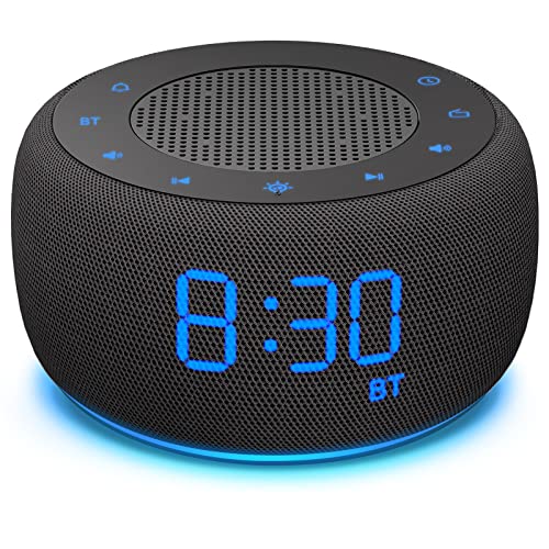 DOUMOSH Radiowecker mit Bluetooth, Wecker Digital mit 0-100% Display Dimmer, Farbige Nachtlicht, Wecker Bluetooth Lautsprecher für das Schlafzimmer