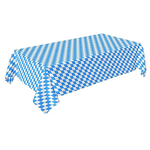 Junerain Oktoberfest Tischdecke Blau Weiß Tischdecke, Klassische Oktoberfest Bayerische Flagge Check Tischdecke for deutsche Oktoberfest Themed Indoor Outdoor Oktoberfest Party Dekorationen