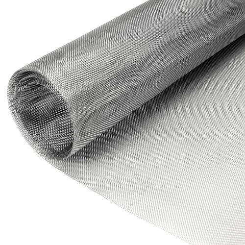 Dadabig 1 Roll 304 Edelstahl Drahtgewebe, 30 * 120cm Drahtgitter Fenster Netz 30 Mesh Maschendraht Filtersieb Drahtgewebe Feinmaschig für Schutznetze Gartennetze