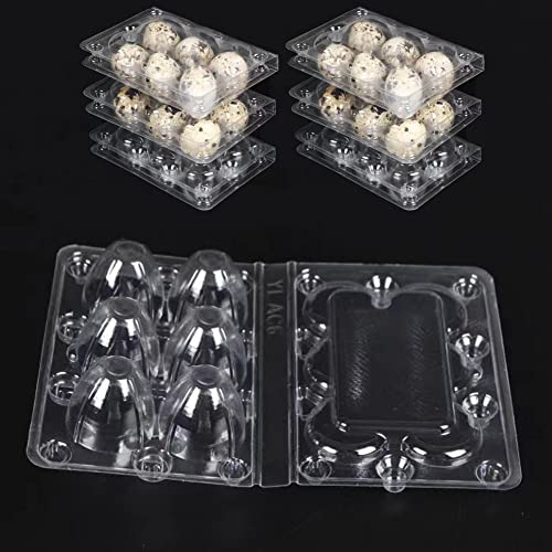 Qikaara 30 Stück Wachtelei-Schachteln, Wachteleierschachteln 6 Gitter Quail Egg Kartons Eierschachteln Wachteln Wachtelei-Kartons PVC-Eierhalter mit Deckel Eier Aufbewahrungsbox für Kühlschrank