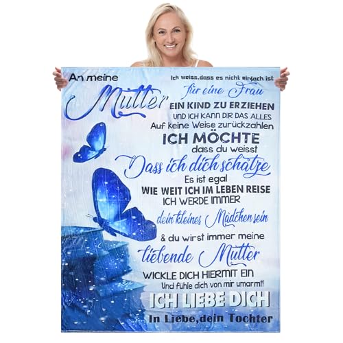 HYLQUP Mama Mutter Geschenke Mama Geschenk Personalisierte Decke Flauschige Fleecedecke Geschenkideen Geeignet für Weihnachten, Mamas Geburtstag, Thanksgiving (2, 150 * 200CM)