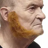Mustaches Selbstklebender L Shaped Sideburns Gefälschte Hammelkoteletts, Neuheit, Falsche Gesichtsbehaarung, Kostümzubehör für Erwachsene, Ingwer Farbe