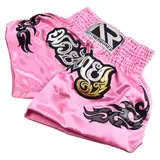 Zilimontt Box-Shorts, Damen, Kickbox-Shorts, MMA, Muay Thai, Kinder, Kampftraining, elastische Taille, Kickbox-Shorts (S, Rosa)