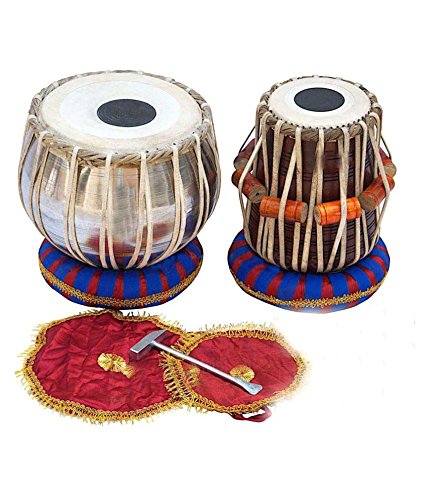 INDIAN MAHARAJA Student Tabla Drum Set, Steel Bayan, Finest Dayan with Book, Hammer, Cushions & Cover