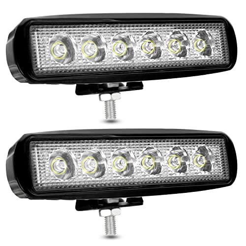 LED Arbeitsscheinwerfer, Kraumi 18W LED Offroad Zusatzscheinwerfer 12V 24V Scheinwerfer 6000K IP67 Wasserdicht Rückfahrscheinwerfer für Trecker Bagger SUV, UTV, ATV (2 Stück)