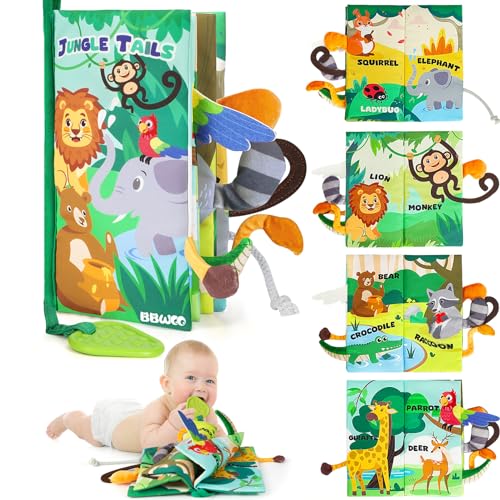 BBWOO Baby Spielzeug 6 Monate,Babybuch stoffbuch fühlbuch knisterbuch Stoffbücher Kinderwagen Spielzeug, beißspielzeug baby ab 0 3 6 Monate, Baby Bücher Quiet Book Geschenk für Jungen Mädchen