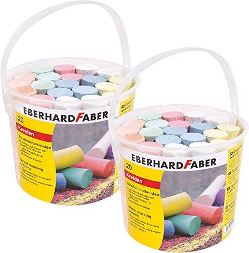 Eberhard Faber 526512 - Straßenmalkreide 20er Eimer (20er Eimer Doppelpack)