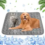 LuLuanping Kühlmatte für Hunde, 70×55cm Pet Cooling Mat, Matten, Grosse Besser Verschleißfest Hundematte, Waschbar, Komfortabel kühlende Haustier Matte Geeignet für Kleine Katzen und Hunde (Grau)