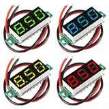 4 Stück 0,28 Zoll Mini Digital Voltmeter, LED-Anzeige Voltmeter, Messbereich DC 2.4-30V, Zwei Drähte Spannungsprüfer,Verpolungsschutz und Genaue Druckmessung (Rot, Gelb, Blau,Grün)