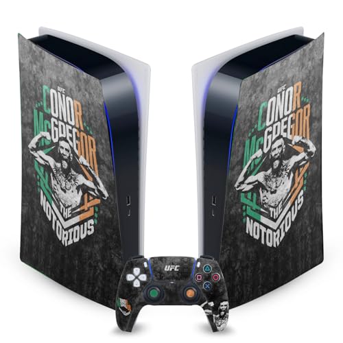 Head Case Designs Offizielle UFC Conor McGregor Verzweifelt Grafiken Vinyl Frontplatte Haut Gaming Aufkleber Abziehbild kompatibel mit Sony Playstation 5 PS5 Digital Console and DualSense Controller