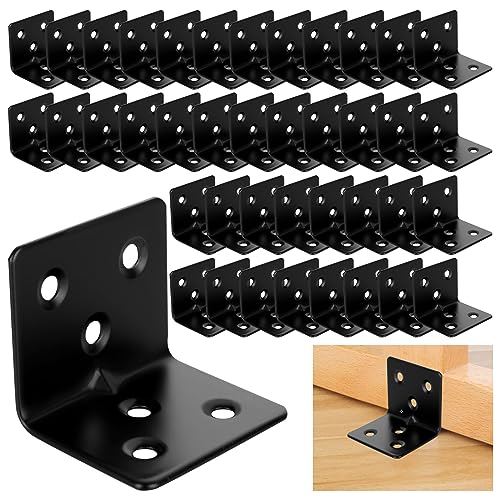 ASelected 40 Stücke Winkelverbinder Edelstahl 30x30 mm, Schwarz Eckwinkel Edelstahl 38 x 30 x 30 mm, Winkel Metall 90 Grad zum Befestigen und Reparieren von Möbeln, Verstärkungsfuge, schwarze