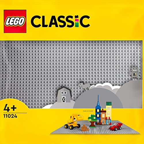 LEGO 11024 Classic Graue Bauplatte, quadratische Grundplatte mit 48x48 Noppen als Basis für Konstruktionen und für weitere Sets