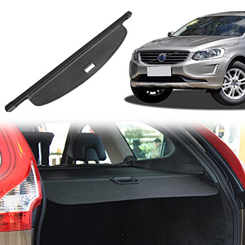 OREALTOOL Laderaumabdeckung Kofferraum Schutz Abdeckung Cargo Cover für Volvo XC60 2010-2017 Schwarz Ausziehbar Kofferraumabdeckung Rollo