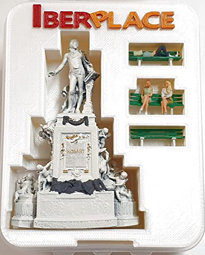 Iberplace Maßstab H0 Figuren 1:87 Set Mozart Statue und Dekoration Zubehör für Ihren Modellbau Eisenbahn Tabletop Zug Spielzeug Modellbau Miniaturen Personen für Modelle