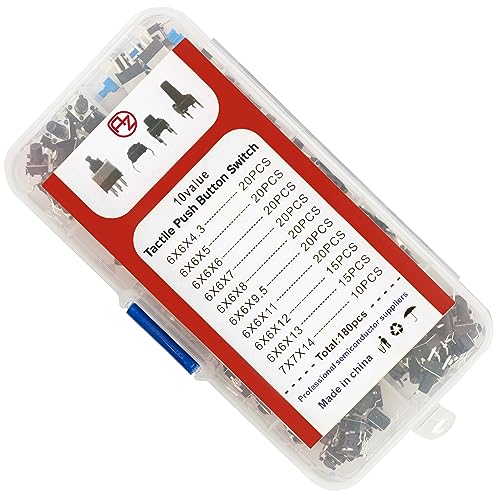 AZDelivery 1 x Mikroschalter Taster Set - 180 Stück, Verschiedene Größen, Vielseitige Taster für Elektronik- und Mikrocontroller-Projekte