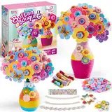 Klever Kits Blumen Bastelset für Kinder,Handgefertigte Flowers Crafts Felt Kits mit Knöpfen und Filzblumen,Diy Bastelset Geschenke Zum Basteln Kit für 5-12 Jahre für Mädchen