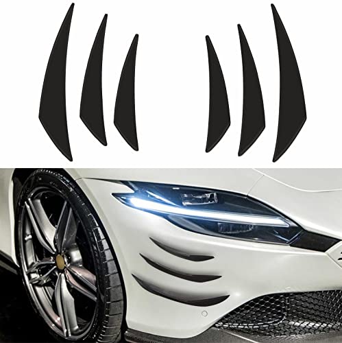 Yungeln 6 Stücke Universal Auto Frontspoiler Frontstoßstange Spoiler Kohlefaser Luftdurchfluss Luftzufuhr Spoilerlippe Frontstoßstange Verzierung - Lochlose Installation