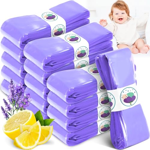 SaiXuan 15er-Pack Windeleimer Nachfüllkassetten 4,5M – Kompatibel mit Tommee Tippee Twist & Click, Sangenic Tec, Simplee – Geruchsdicht, EVOH-Material, Umweltfreundlich & Lila Duftfolie