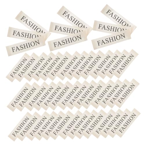 HOODANCOS 100 Stück Kleidungsmarke Waschbar Kleidungsetikett Wäscheetiketten Bestickt Schild Namensetiketten Für Kleidung Nähen Patches Für Jacken Gemacht Stichworte Stoff